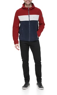 Foto 1 | Chaqueta Polar De Alto Rendimiento Con Capucha Tommy Hilfiger Para Hombre, Color Rojo Xxl - Venta Internacional.