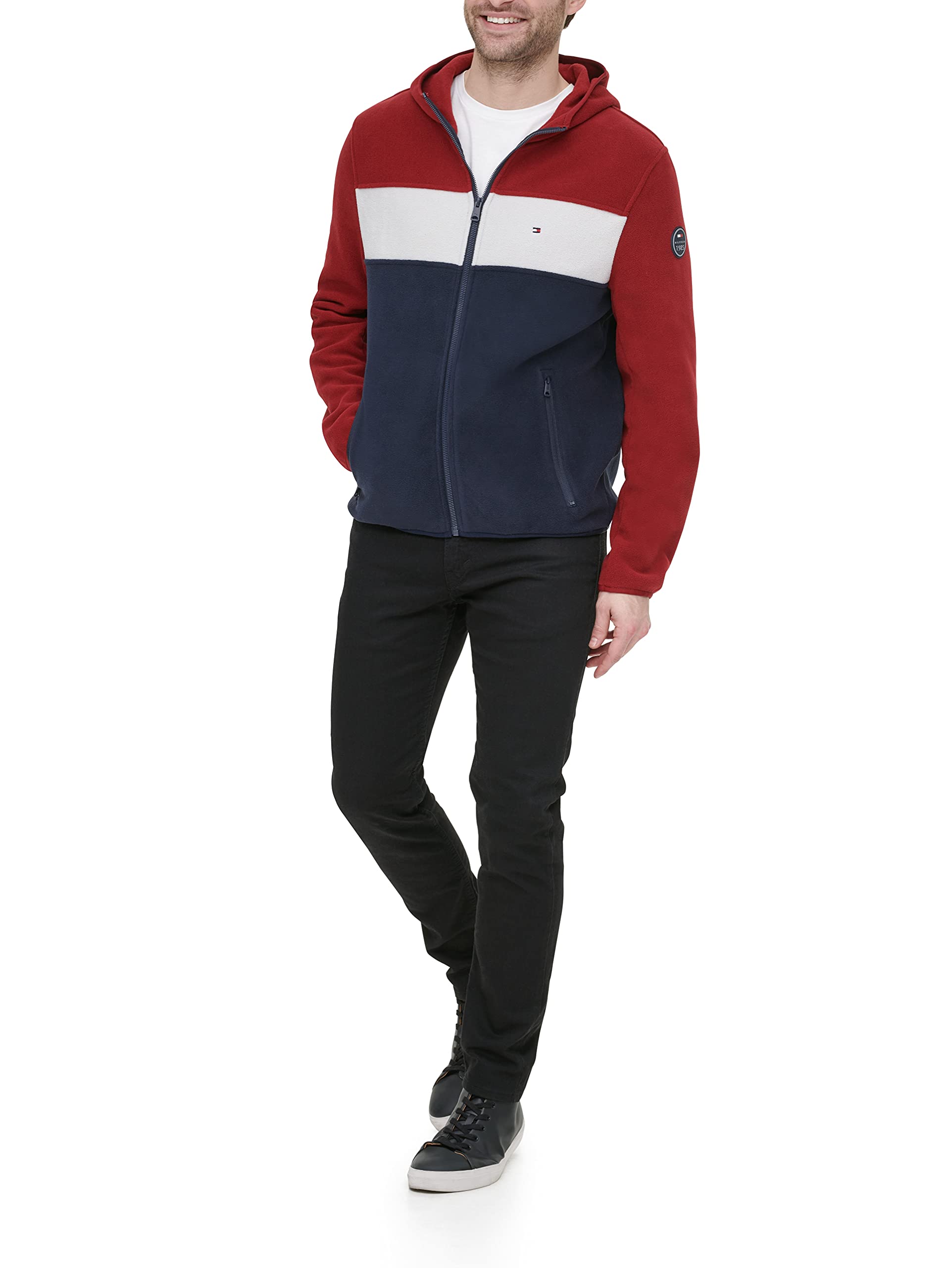 Foto 3 pulgar | Chaqueta Polar De Alto Rendimiento Con Capucha Tommy Hilfiger Para Hombre, Color Rojo Xxl - Venta Internacional.