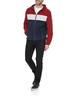 Foto 2 | Chaqueta Polar De Alto Rendimiento Con Capucha Tommy Hilfiger Para Hombre, Color Rojo Xxl - Venta Internacional.