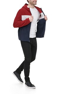 Foto 3 | Chaqueta Polar De Alto Rendimiento Con Capucha Tommy Hilfiger Para Hombre, Color Rojo Xxl - Venta Internacional.