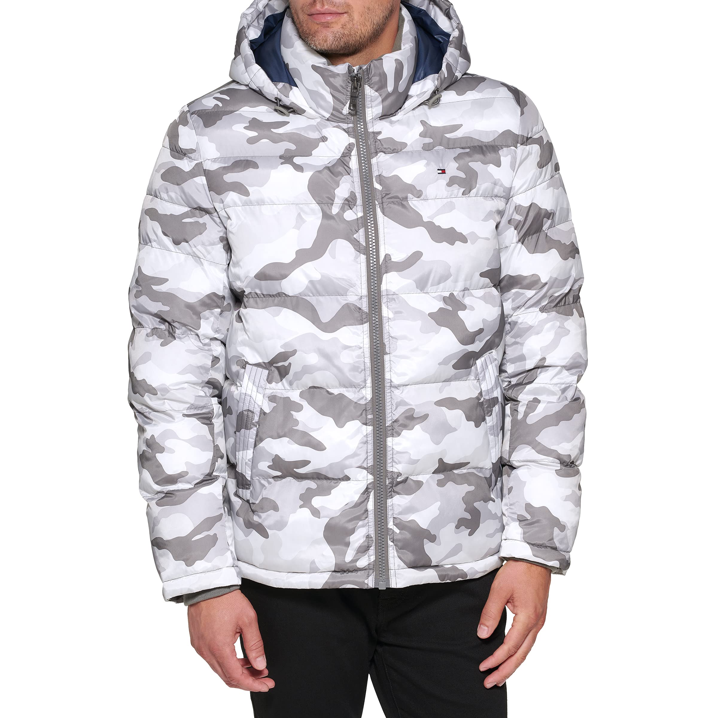 Chaqueta Tommy Hilfiger Con Capucha Puffer Down Alternative White - Venta Internacional.