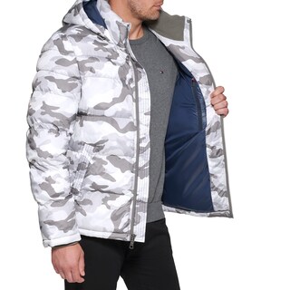 Foto 2 | Chaqueta Tommy Hilfiger Con Capucha Puffer Down Alternative White - Venta Internacional.
