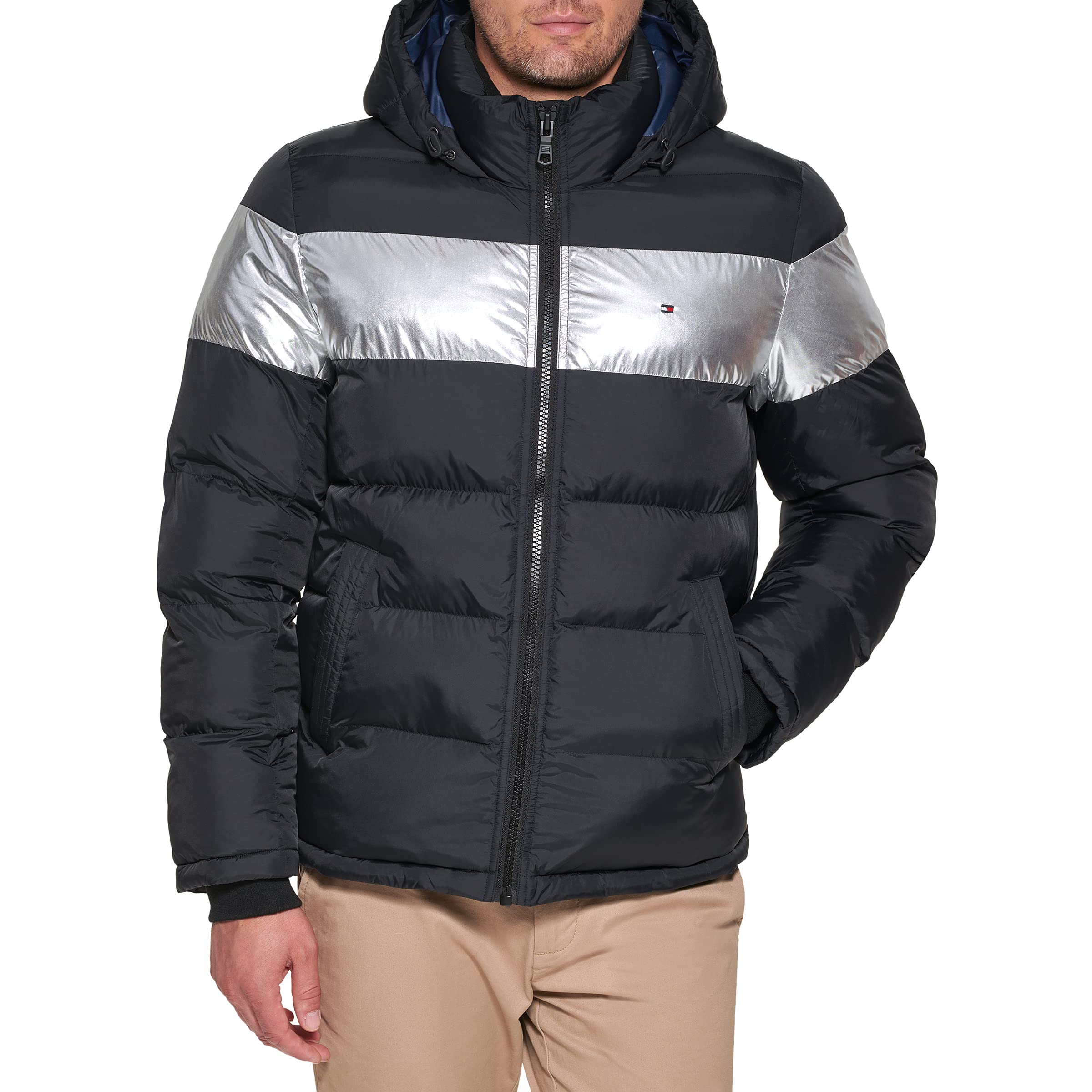 Chaqueta Acolchada Tommy Hilfiger Con Capucha Alternative Black - Venta Internacional.