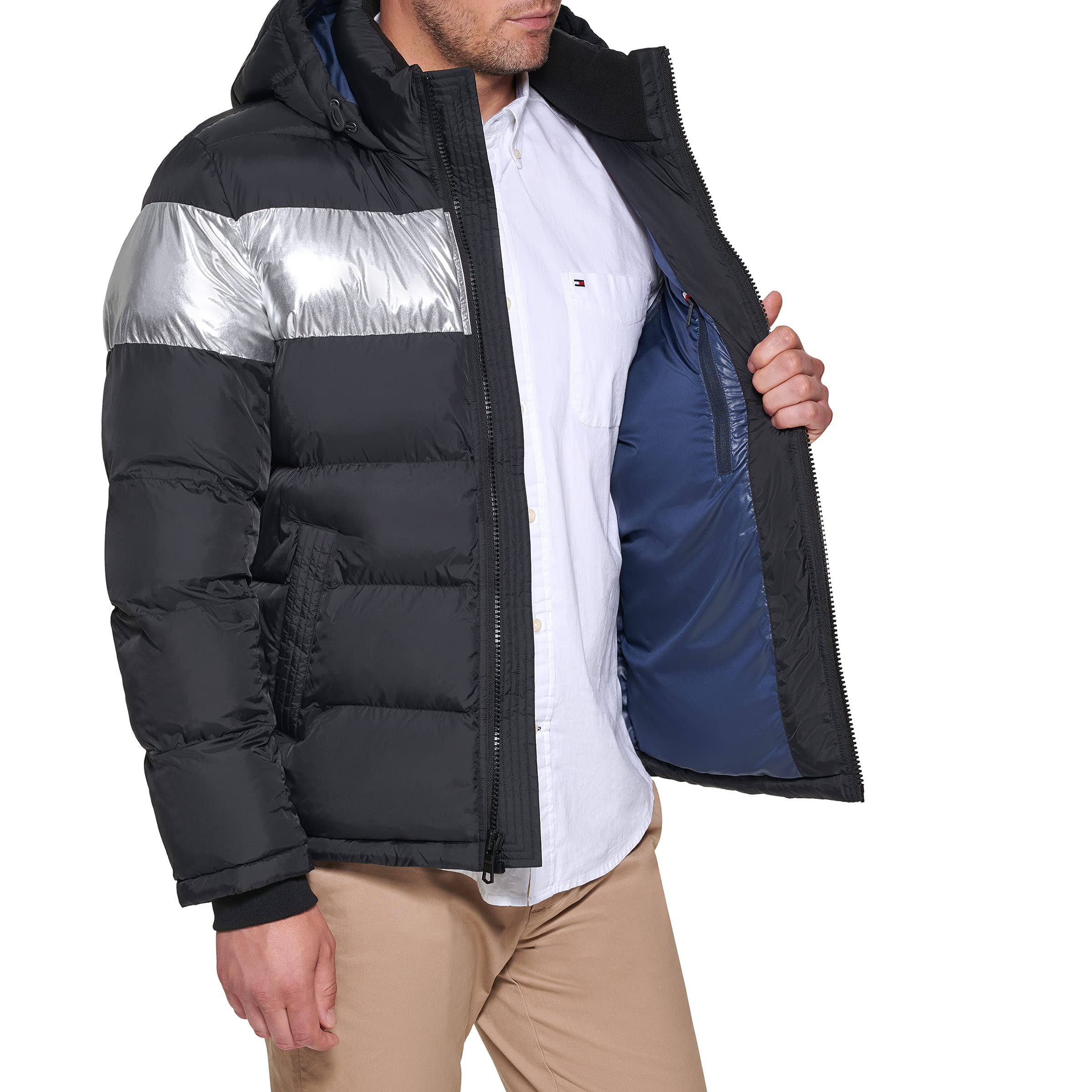 Foto 3 pulgar | Chaqueta Acolchada Tommy Hilfiger Con Capucha Alternative Black - Venta Internacional.
