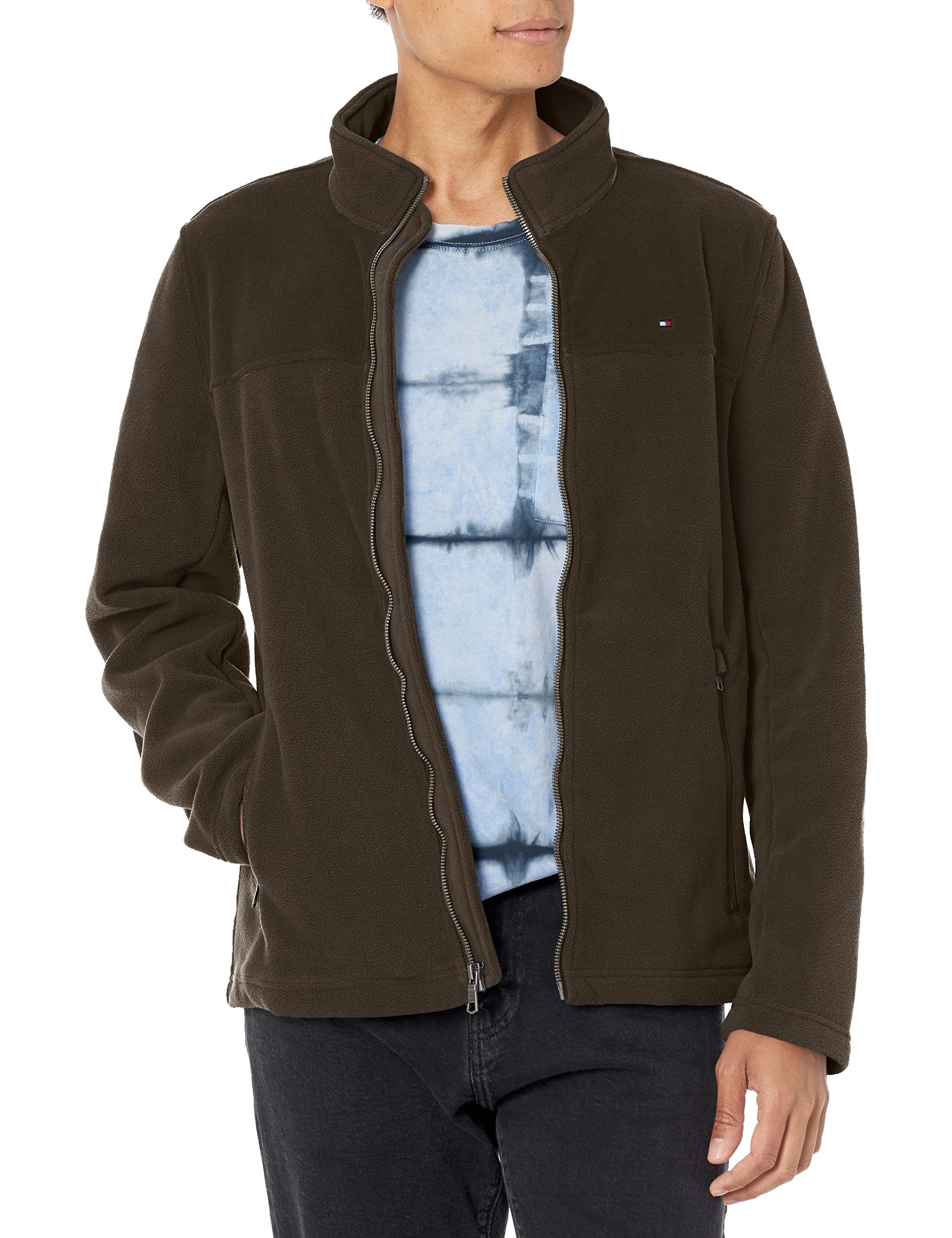 Foto 2 pulgar | Chaqueta Tommy Hilfiger Classic Con Cremallera Frontal, Forro Polar, Color Oliva - Venta Internacional.