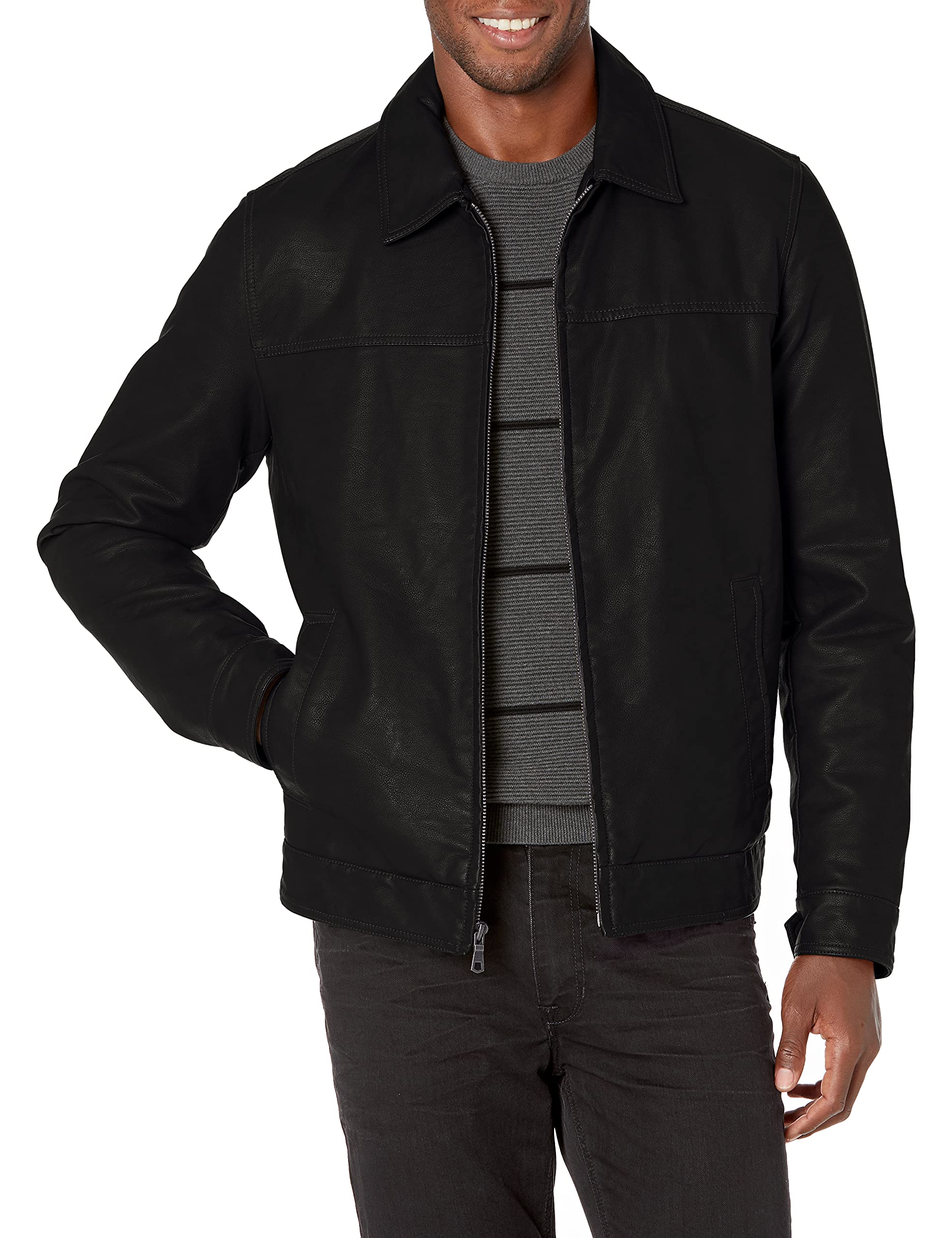 Foto 2 pulgar | Chaqueta Tommy Hilfiger Classic De Piel Sintética Para Hombre, Color Negro - Venta Internacional.