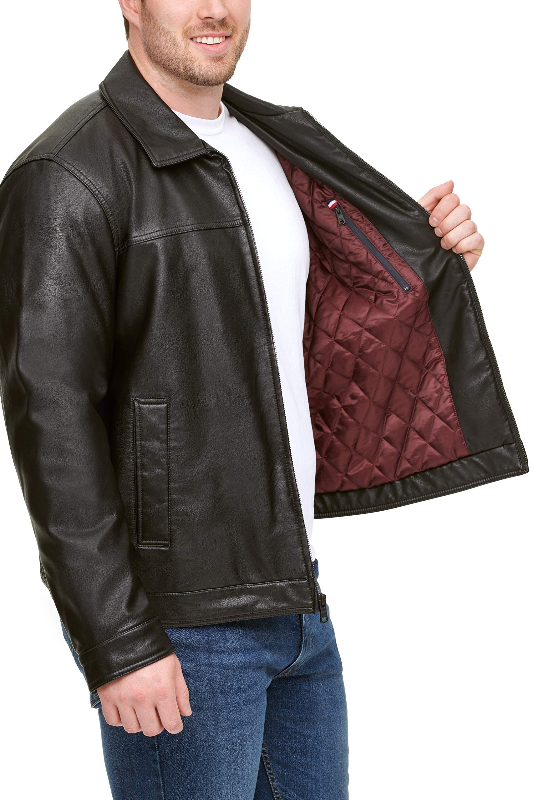 Foto 4 pulgar | Chaqueta Tommy Hilfiger Classic De Piel Sintética Para Hombre, Color Negro - Venta Internacional.
