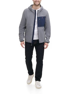 Foto 3 | Chaqueta Tommy Hilfiger De Forro Polar De Alto Rendimiento Con Capucha Para Hombre - Venta Internacional.
