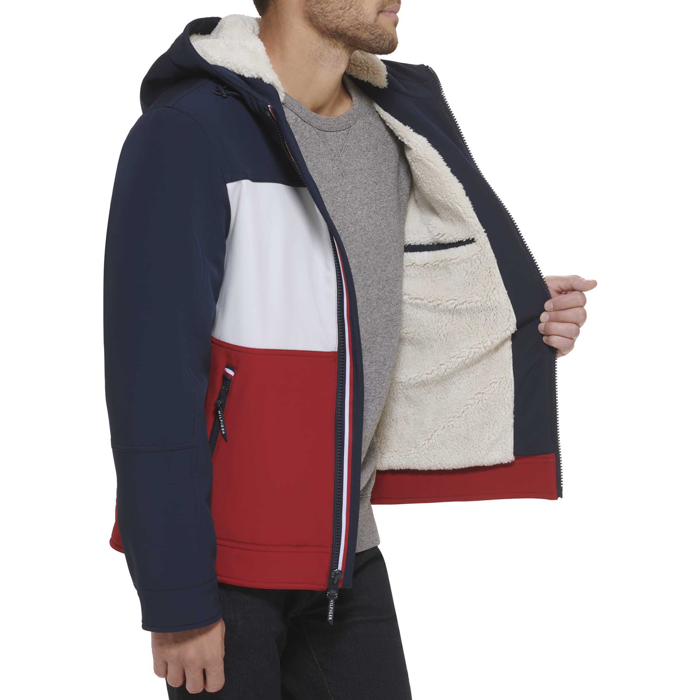 Foto 3 pulgar | Chaqueta Tommy Hilfiger Para Hombre Con Relleno De Tejido Blando Y Forro De Sherpa - Venta Internacional.