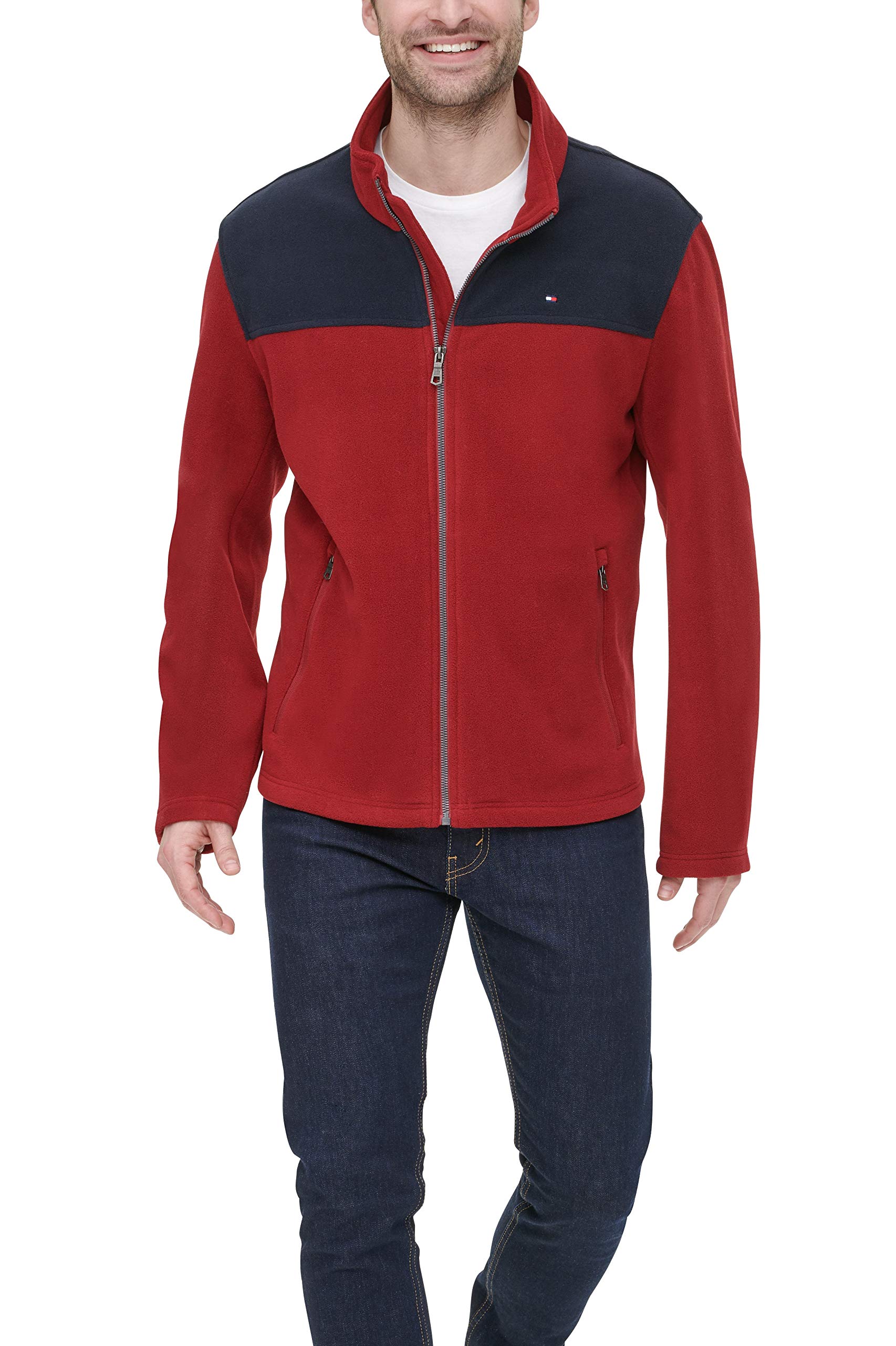 Foto 2 pulgar | Chaqueta Tommy Hilfiger Classic De Forro Polar Para Hombre, Azul Marino Y Rojo - Venta Internacional.