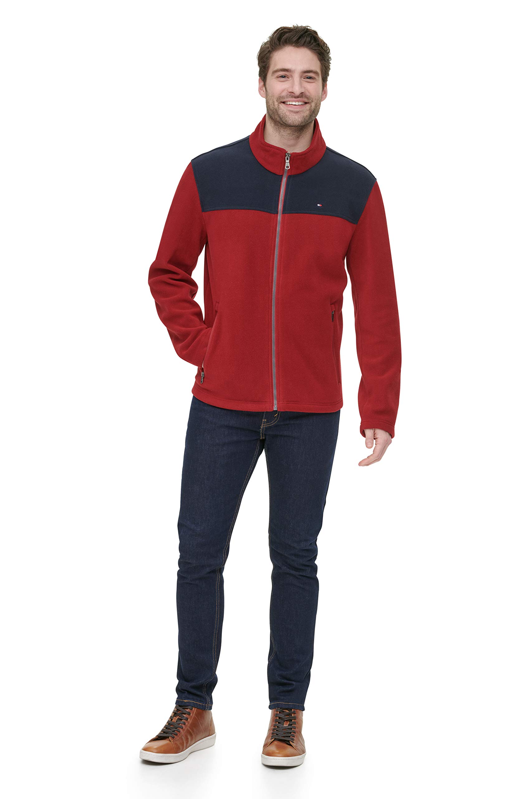 Foto 3 pulgar | Chaqueta Tommy Hilfiger Classic De Forro Polar Para Hombre, Azul Marino Y Rojo - Venta Internacional.