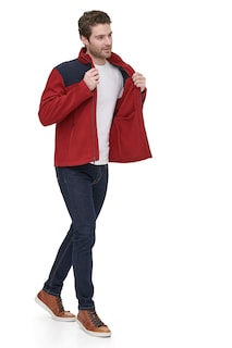 Foto 3 | Chaqueta Tommy Hilfiger Classic De Forro Polar Para Hombre, Azul Marino Y Rojo - Venta Internacional.