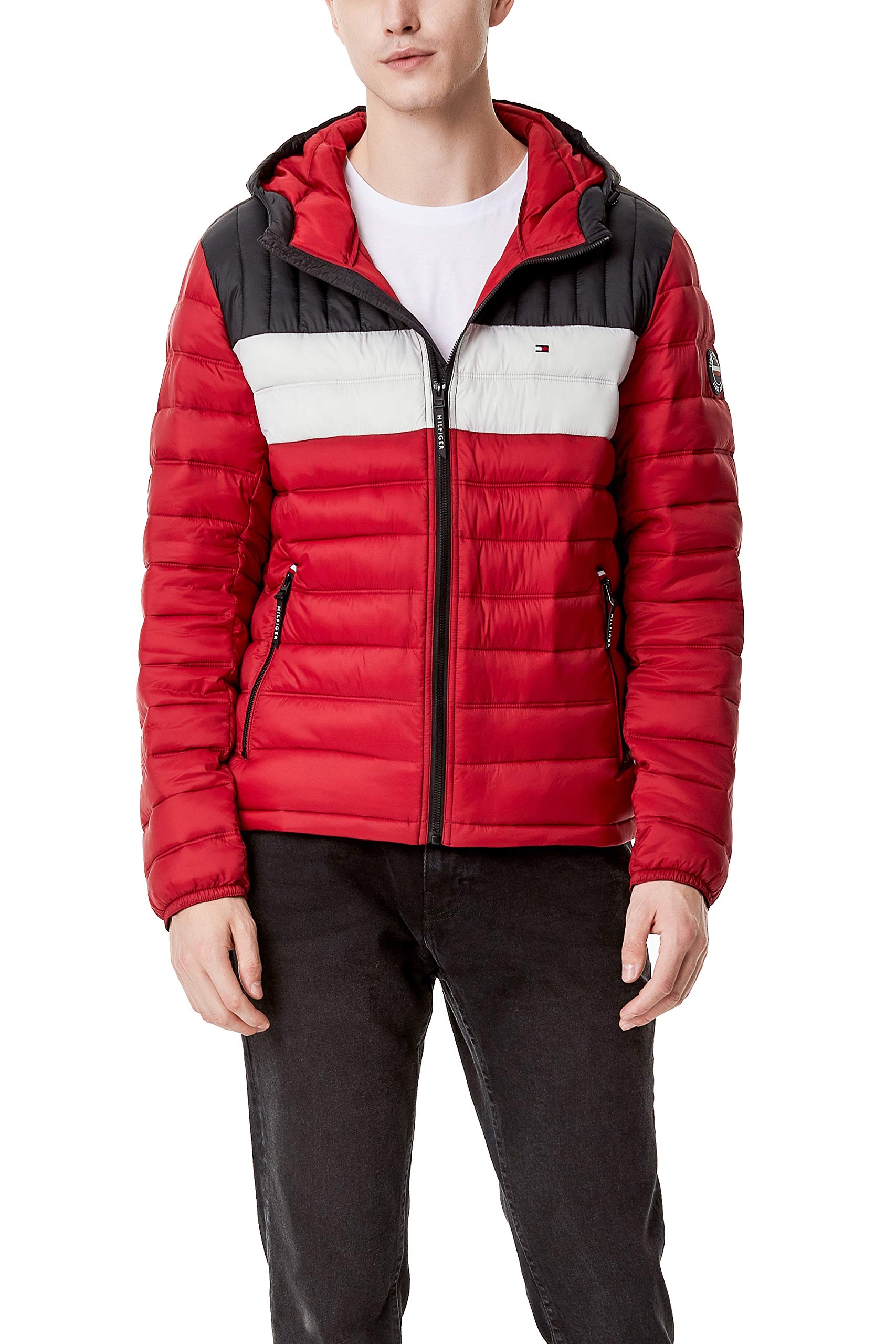 Chaqueta Tommy Hilfiger Resistente Al Agua Ultra Loft Roja Para Hombre M - Venta Internacional.