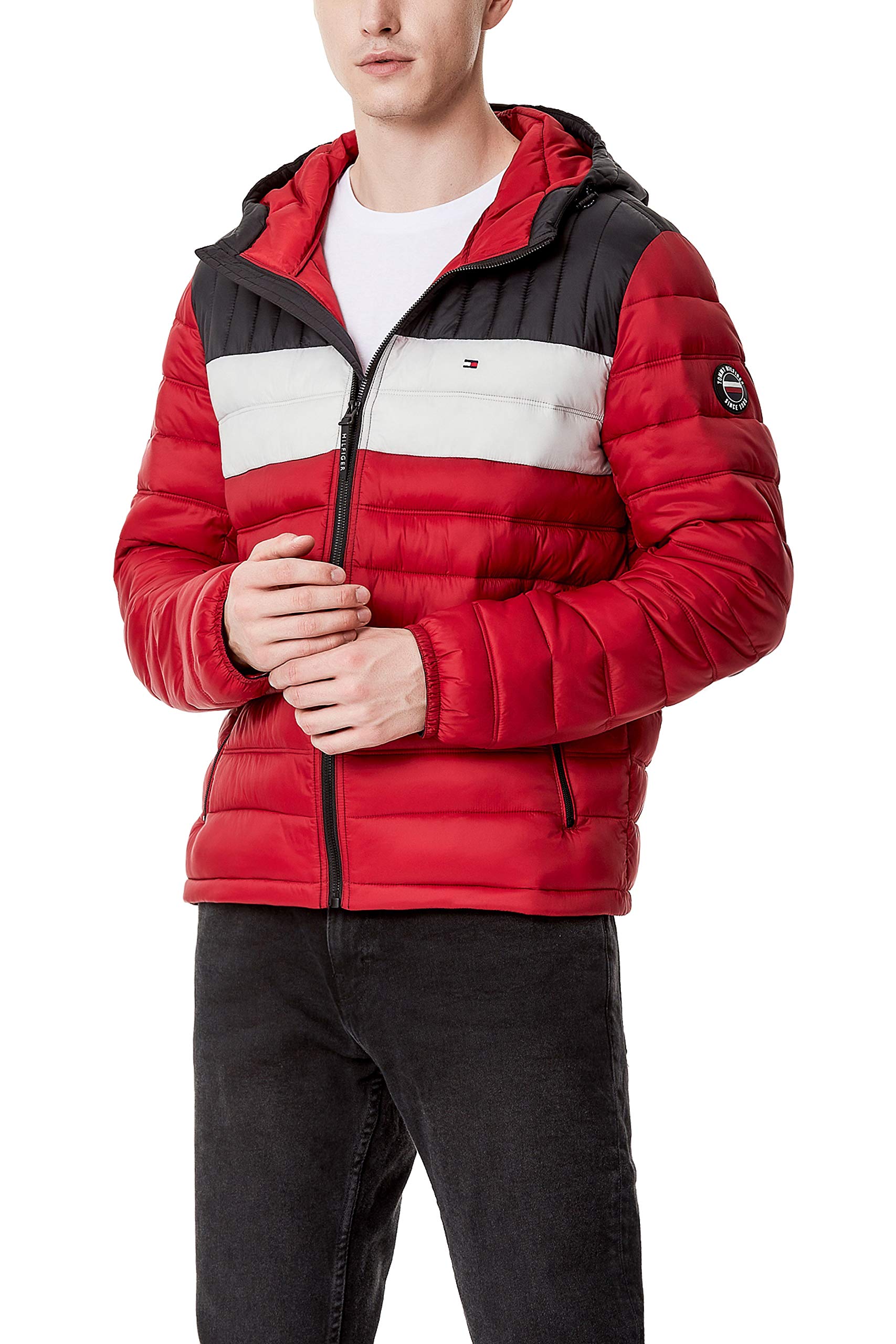 Foto 6 pulgar | Chaqueta Tommy Hilfiger Resistente Al Agua Ultra Loft Roja Para Hombre M - Venta Internacional.