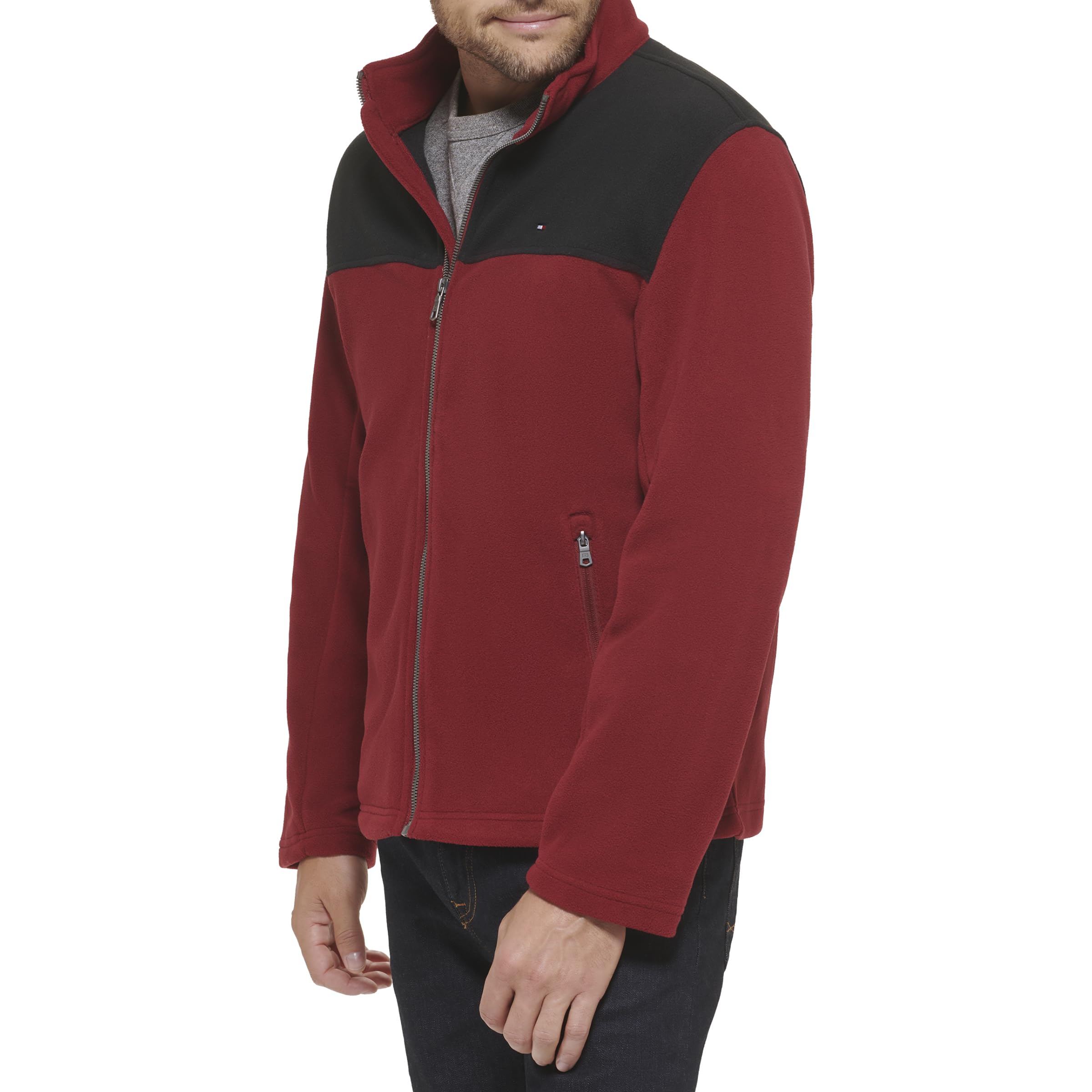 Foto 3 pulgar | Chaqueta Tommy Hilfiger Classic De Forro Polar Para Hombre, Color Negro Y Rojo - Venta Internacional.