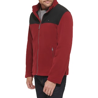 Foto 2 | Chaqueta Tommy Hilfiger Classic De Forro Polar Para Hombre, Color Negro Y Rojo - Venta Internacional.