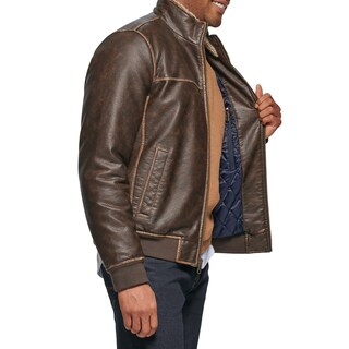 Foto 2 | Chaqueta Tommy Hilfiger Smooth Lamb Touch De Piel Sintética Marrón - Venta Internacional.