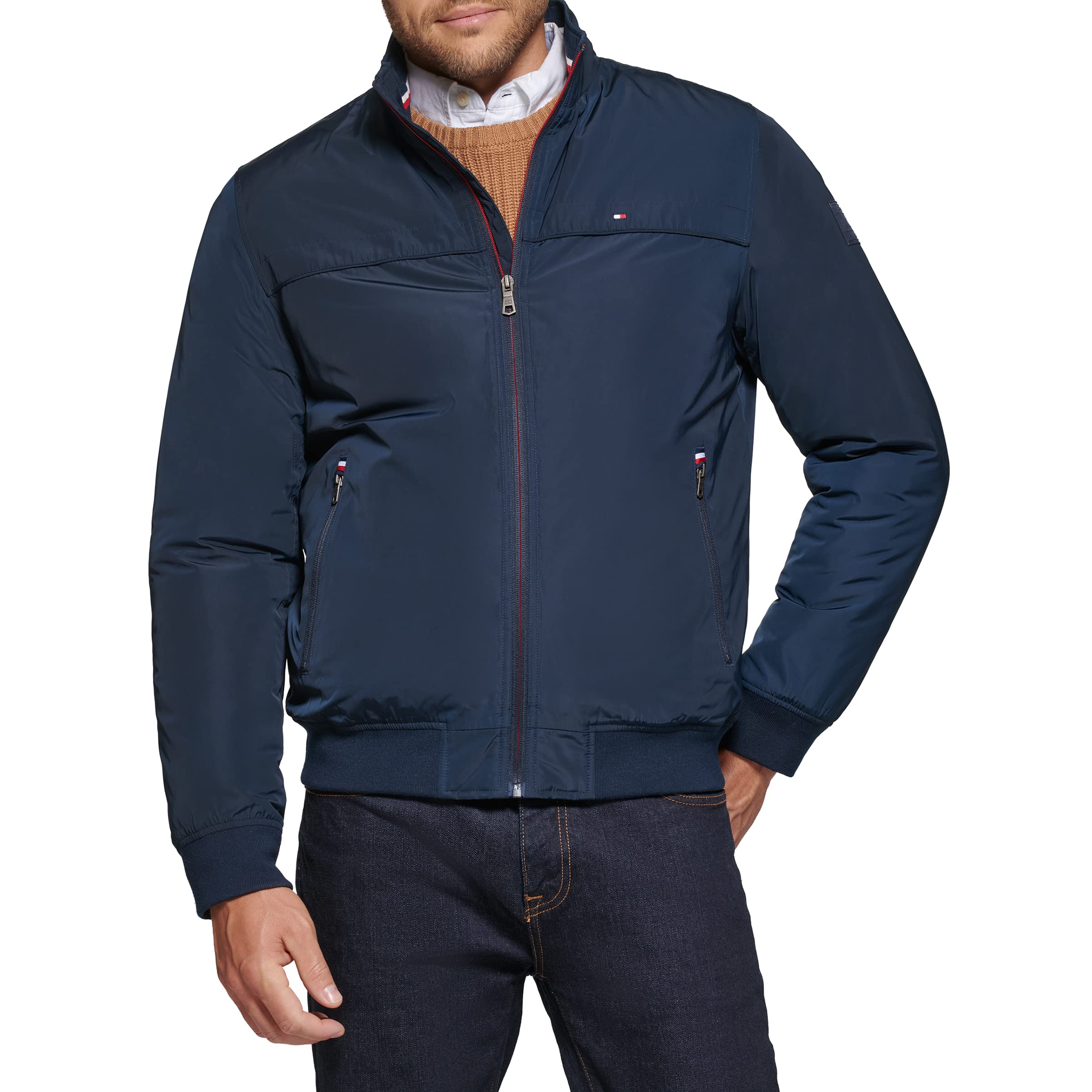 Foto 2 pulgar | Chaqueta Tommy Hilfiger Performance Faux Memory Navy Para Hombre Xl - Venta Internacional.