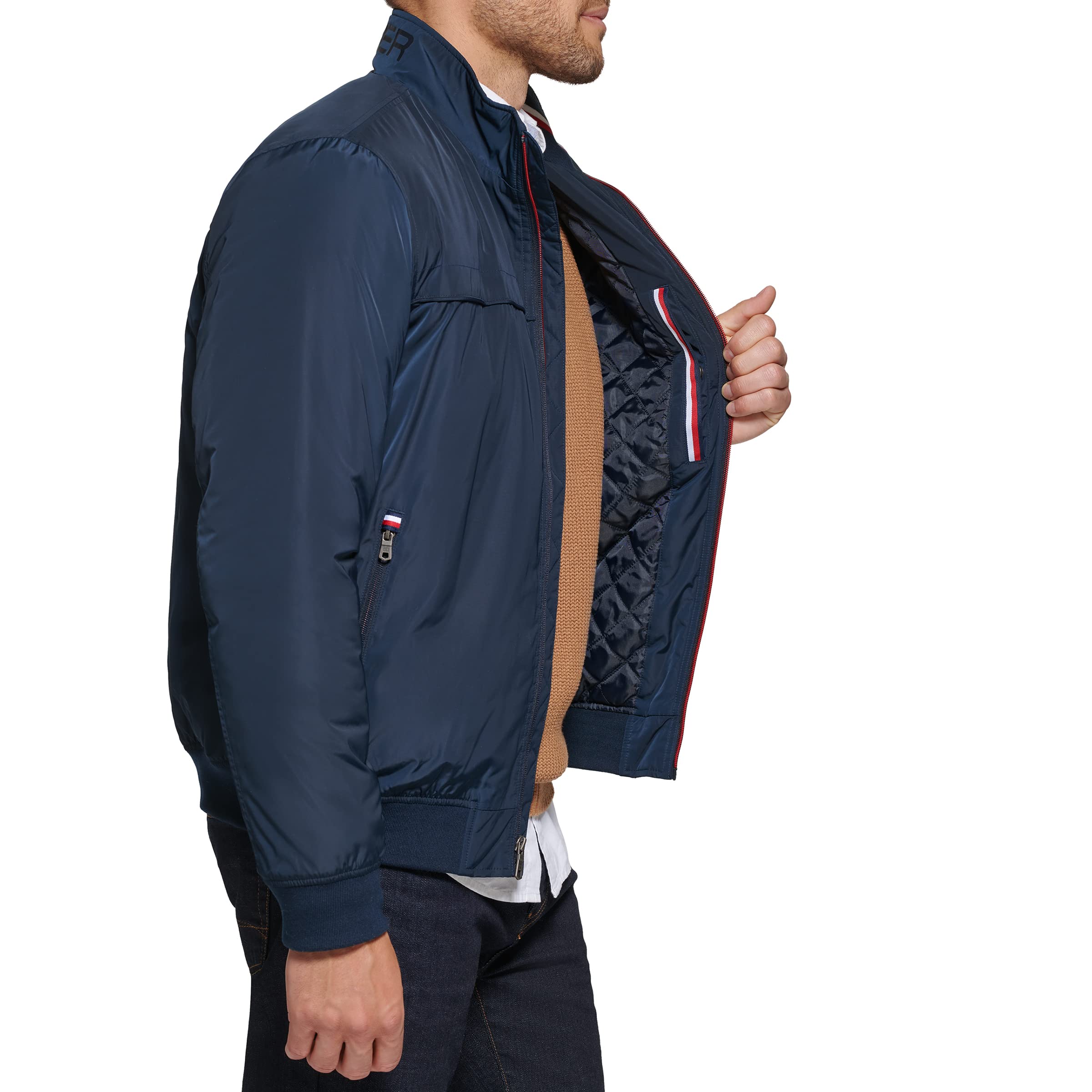 Foto 3 pulgar | Chaqueta Tommy Hilfiger Performance Faux Memory Navy Para Hombre Xl - Venta Internacional.