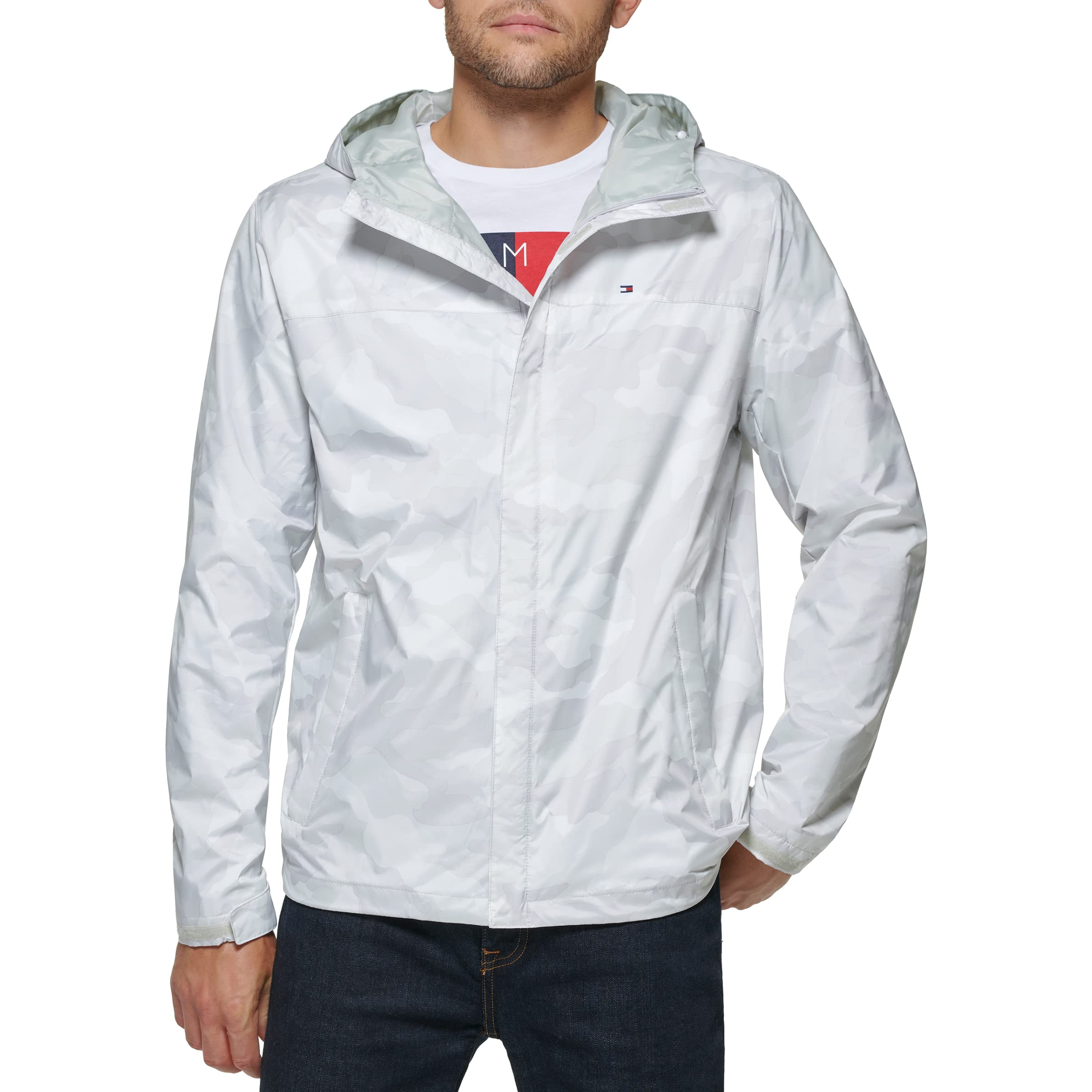 Foto 2 pulgar | Chaqueta Tommy Hilfiger Impermeable con Capucha Camuflaje Sobre Hielo para Hombre - Venta Internacional