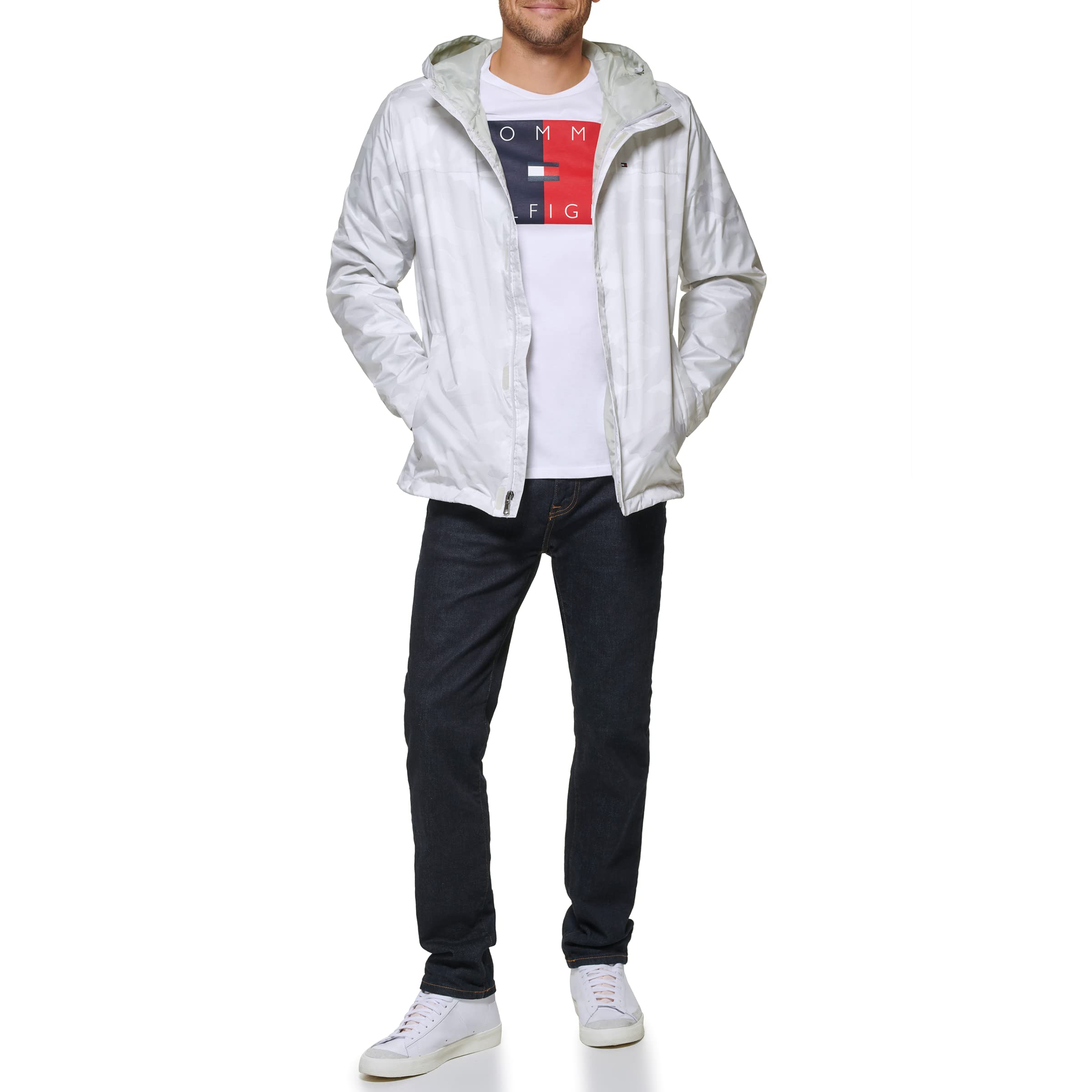 Foto 4 pulgar | Chaqueta Tommy Hilfiger Impermeable con Capucha Camuflaje Sobre Hielo para Hombre - Venta Internacional