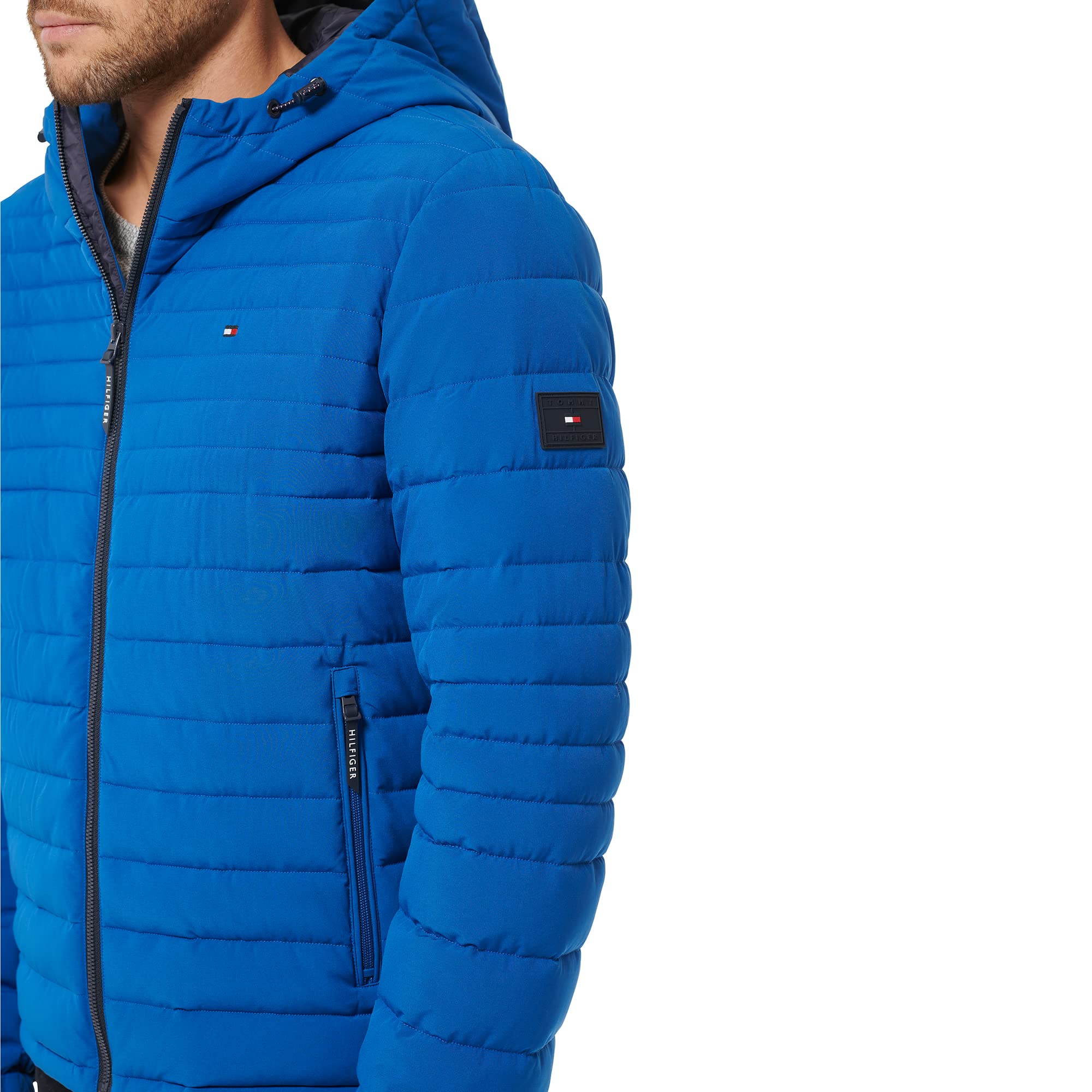 Foto 2 | Chamarra Tommy Hilfiger de Poliéster Elástico con Capucha Plegable Azul para Hombre - Venta Internacional