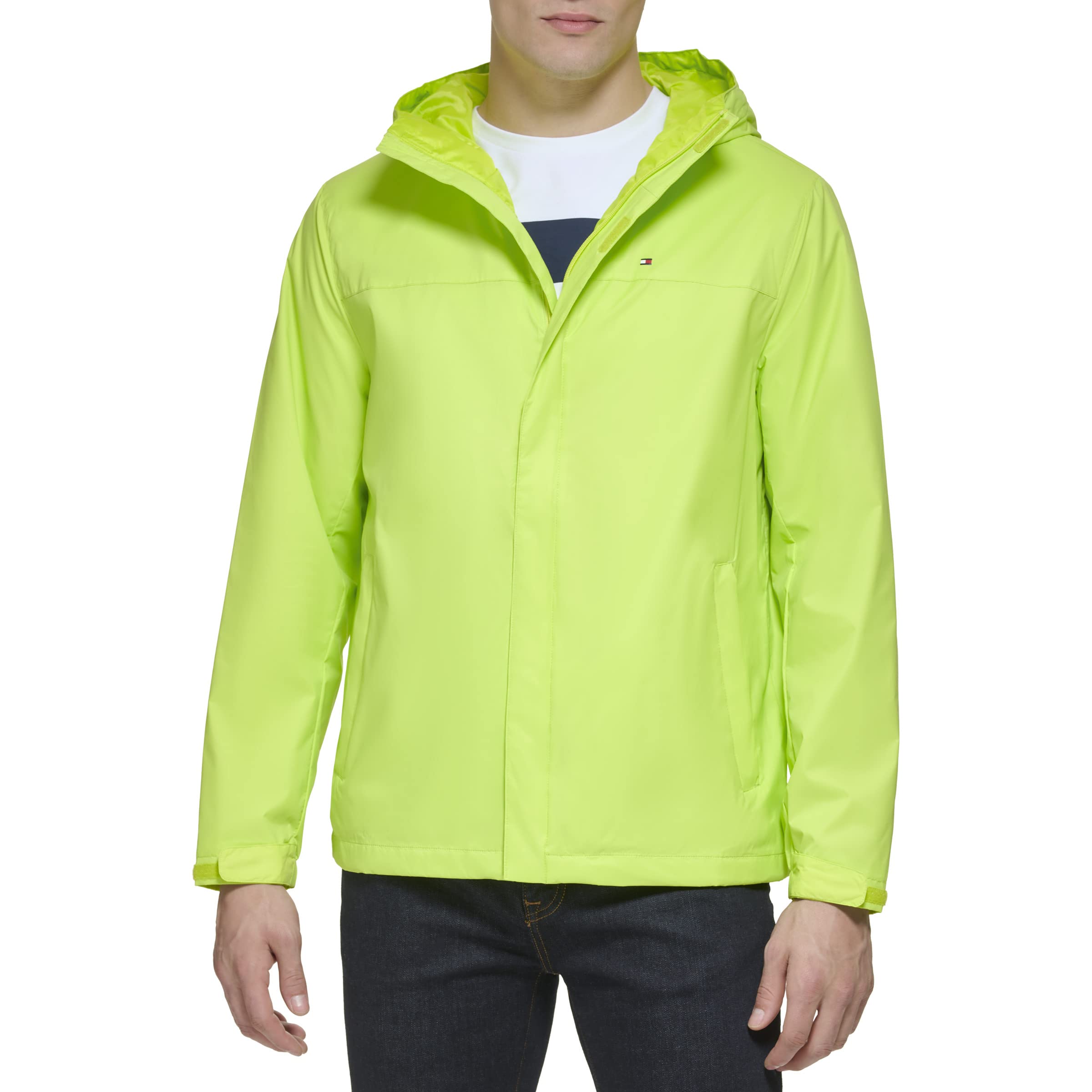 Chaqueta Tommy Hilfiger, Ligera, Impermeable, Color Lima, Para Hombre - Venta Internacional.