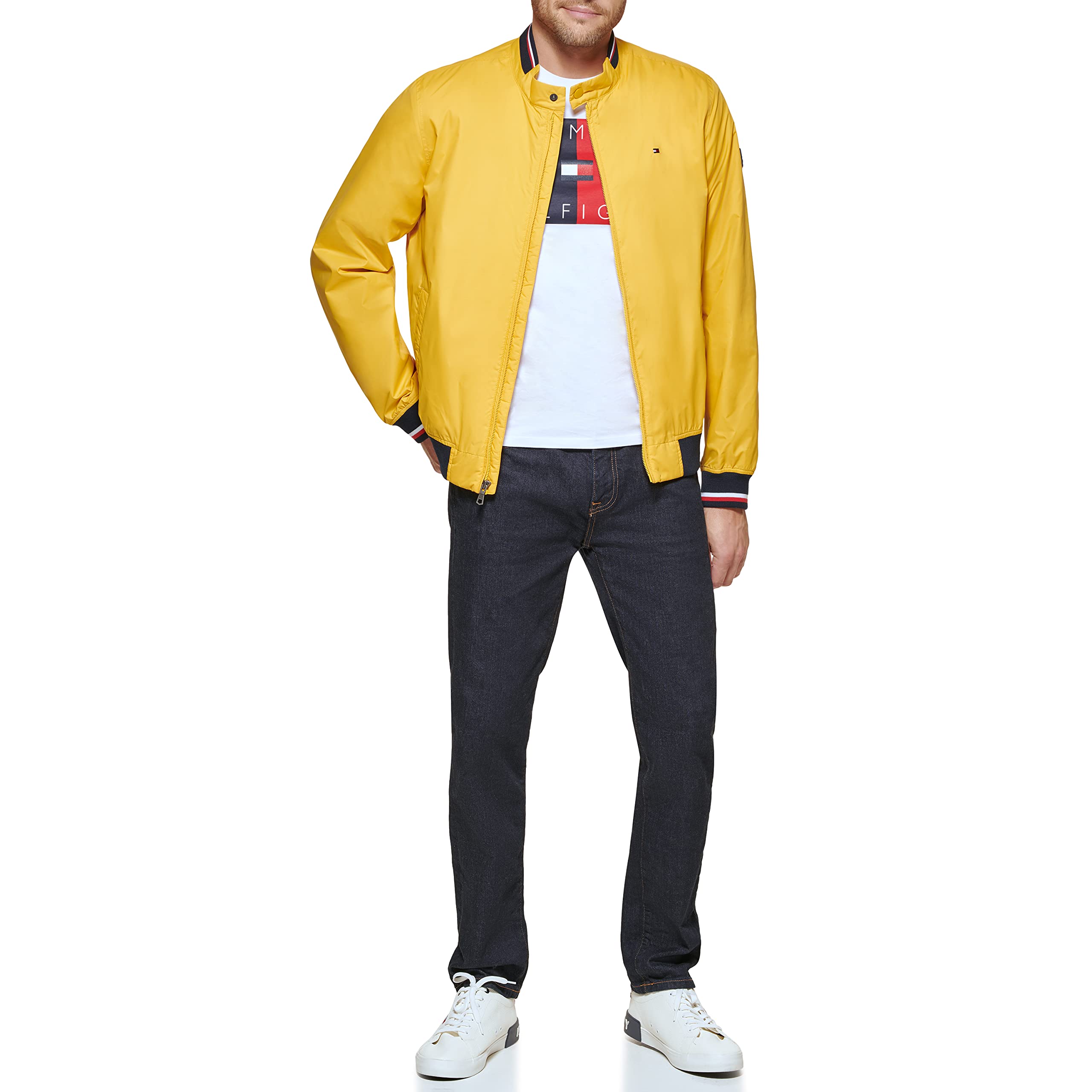 Foto 2 pulgar | Chaqueta Tipo Bomber Tommy Hilfiger, Ligera, De Punto Acanalado - Venta Internacional.