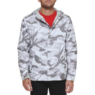Foto 1 | Chaqueta Tommy Hilfiger Ligera Impermeable con Capucha Camuflaje Blanco - Venta Internacional