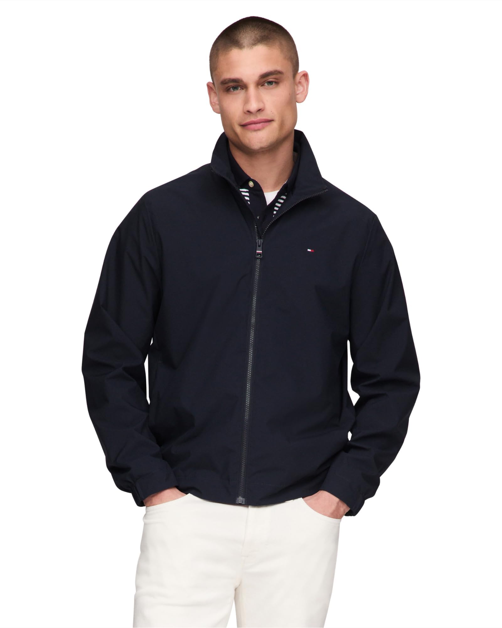 Chaqueta Tommy Hilfiger Para Hombre Con La Bandera, Blusón Ligero De Poliéster - Venta Internacional.