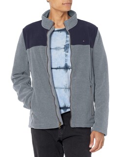 Foto 1 | Chaqueta Tommy Hilfiger, Clásica, Forro Polar Con Cremallera, Azul Marino Y Gris - Venta Internacional.