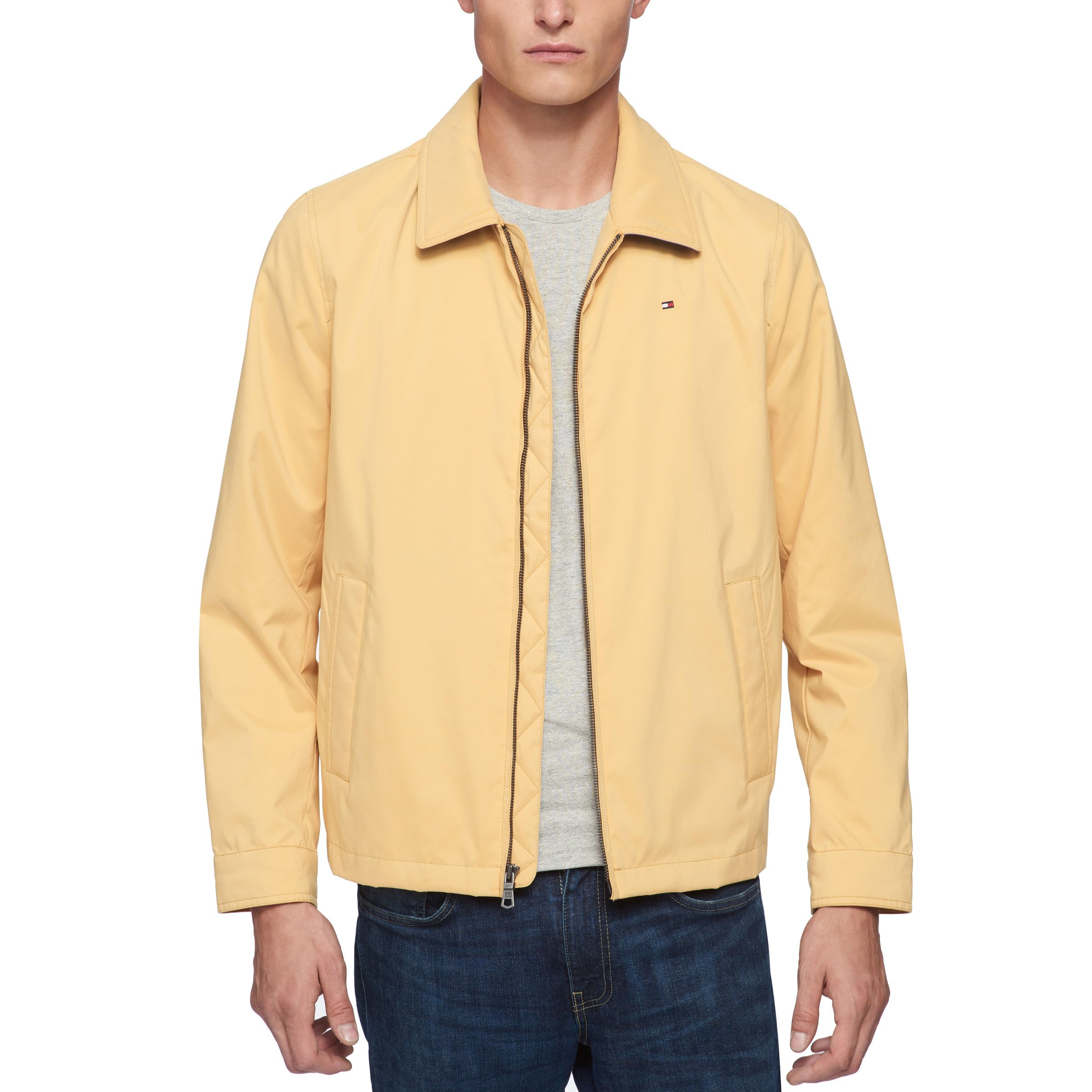Foto 2 | Chaqueta Tommy Hilfiger Ligera De Microsarga Para Golf Para Hombre, Amarilla - Venta Internacional.