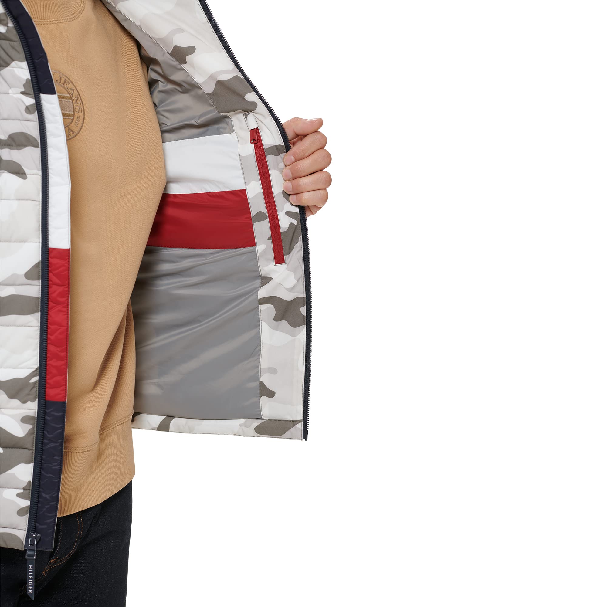Foto 2 | Chaqueta Tommy Hilfiger con Capucha Camuflaje Blanco - Venta Internacional