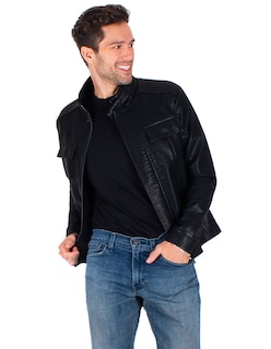 Foto 4 | Generra | Chamarra Efecto Piel Para Hombre, Estilo Casual De Cuello Alto