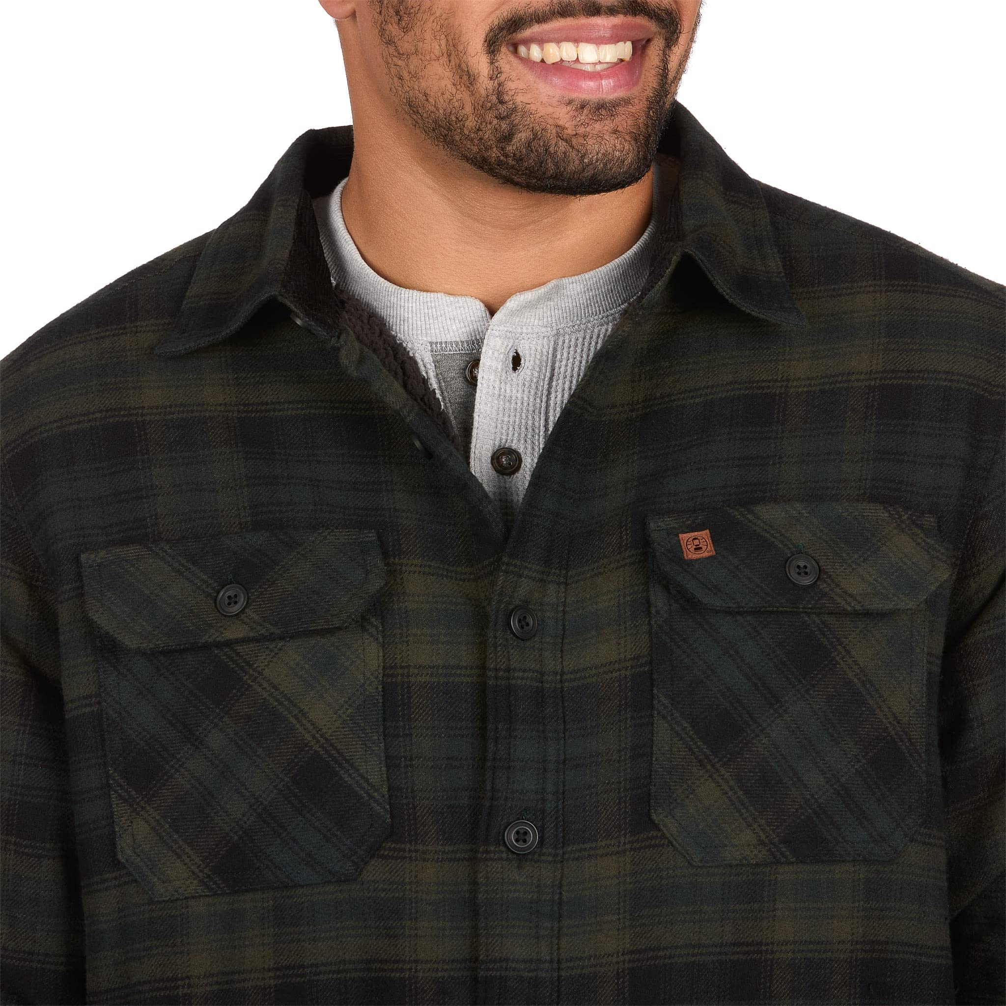 Foto 5 pulgar | Camisa Coleman  Franela Oliva para Hombre - Venta Internacional