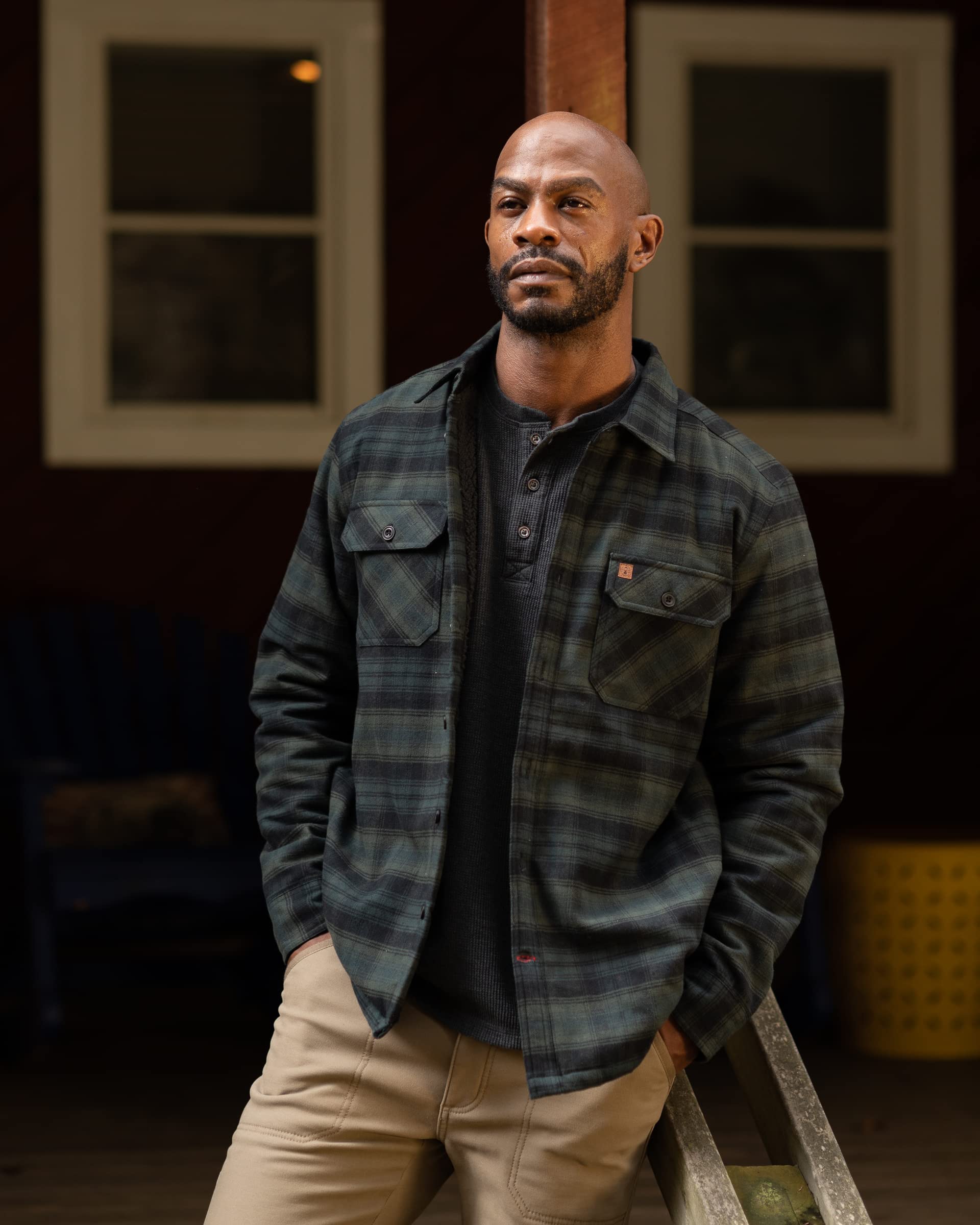 Foto 6 pulgar | Camisa Coleman  Franela Oliva para Hombre - Venta Internacional