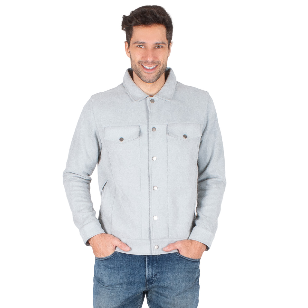 Generra | Chamarra Casual Ligera Con Botones Para Hombre