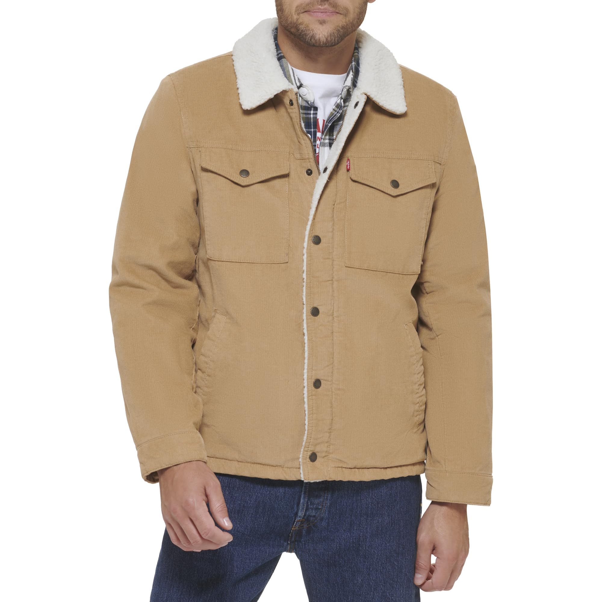 Foto 2 pulgar | Chaqueta Levi's Corduroy Sherpa Trucker Para Hombre, Talla L - Venta Internacional.
