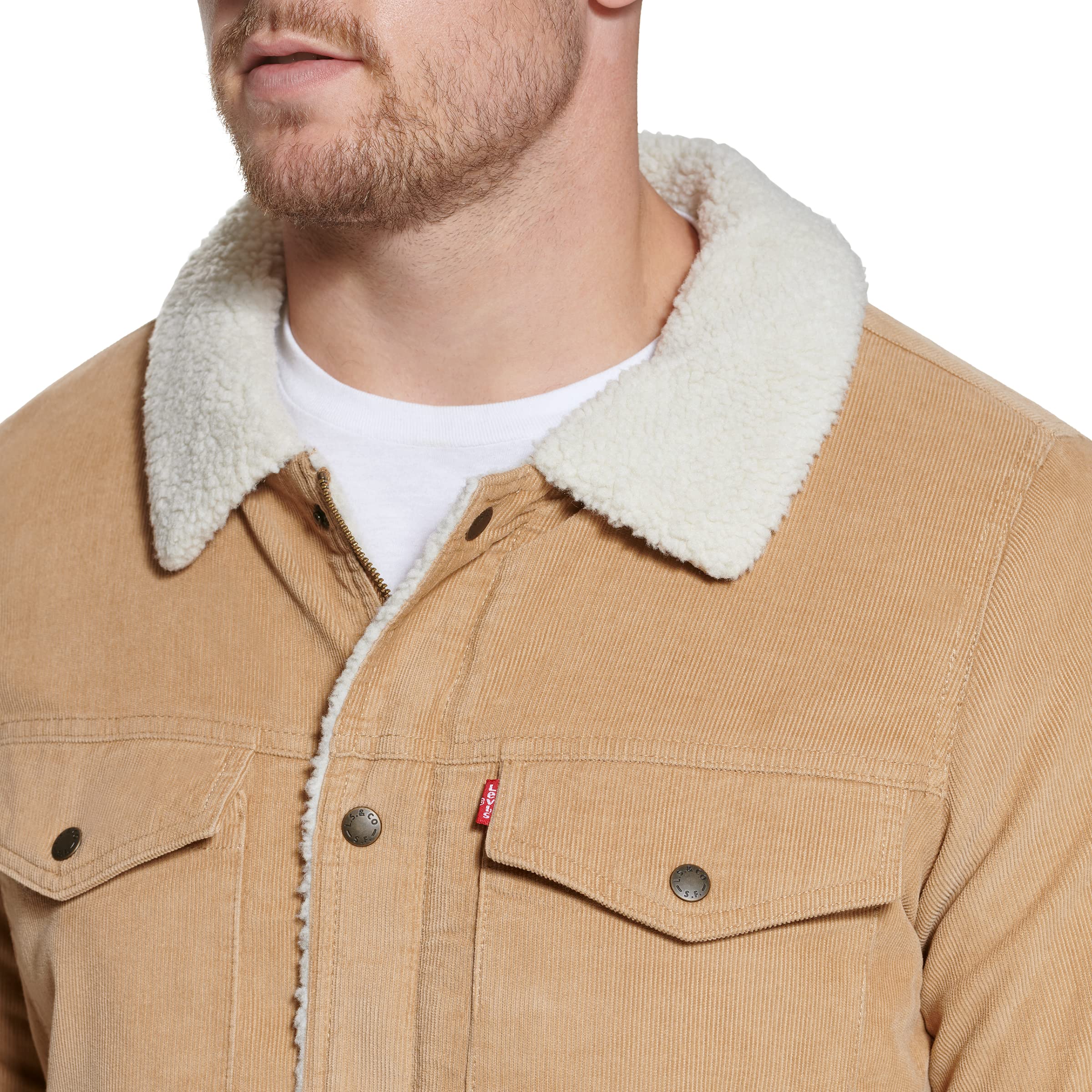 Foto 4 pulgar | Chaqueta Levi's Corduroy Sherpa Trucker Para Hombre, Talla L - Venta Internacional.