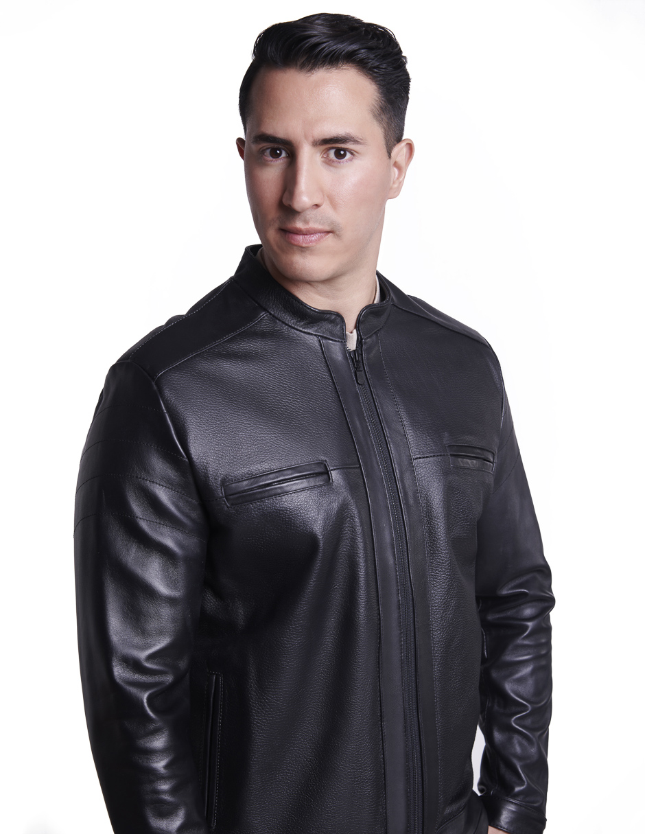 Foto 4 pulgar | Chamarra Urbana Gerhel de Piel de Borrego Negra para Hombre