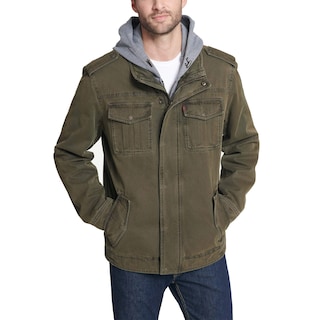 Foto 1 | Chaqueta Levi's De Algodón Lavado Con Capucha Militar Para Hombre, Color Verde Oliva - Venta Internacional.