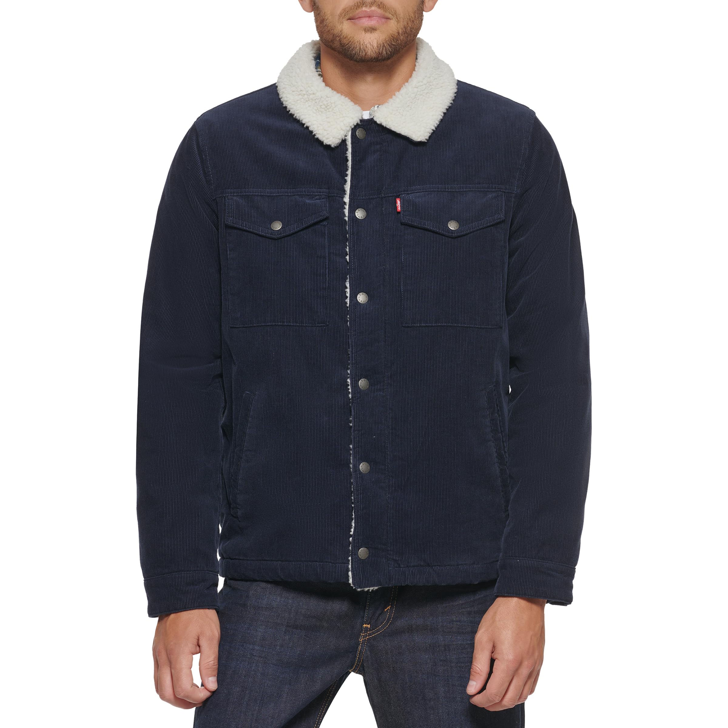 Foto 3 pulgar | Chaqueta Levi's Corduroy Sherpa Trucker Para Hombre Azul Marino - Venta Internacional.