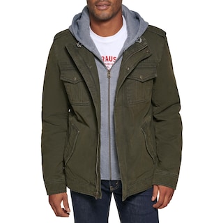 Foto 1 | Chaqueta Levi's De Algodón Ligero Militar Con Capucha Lavada Para Hombre - Venta Internacional.