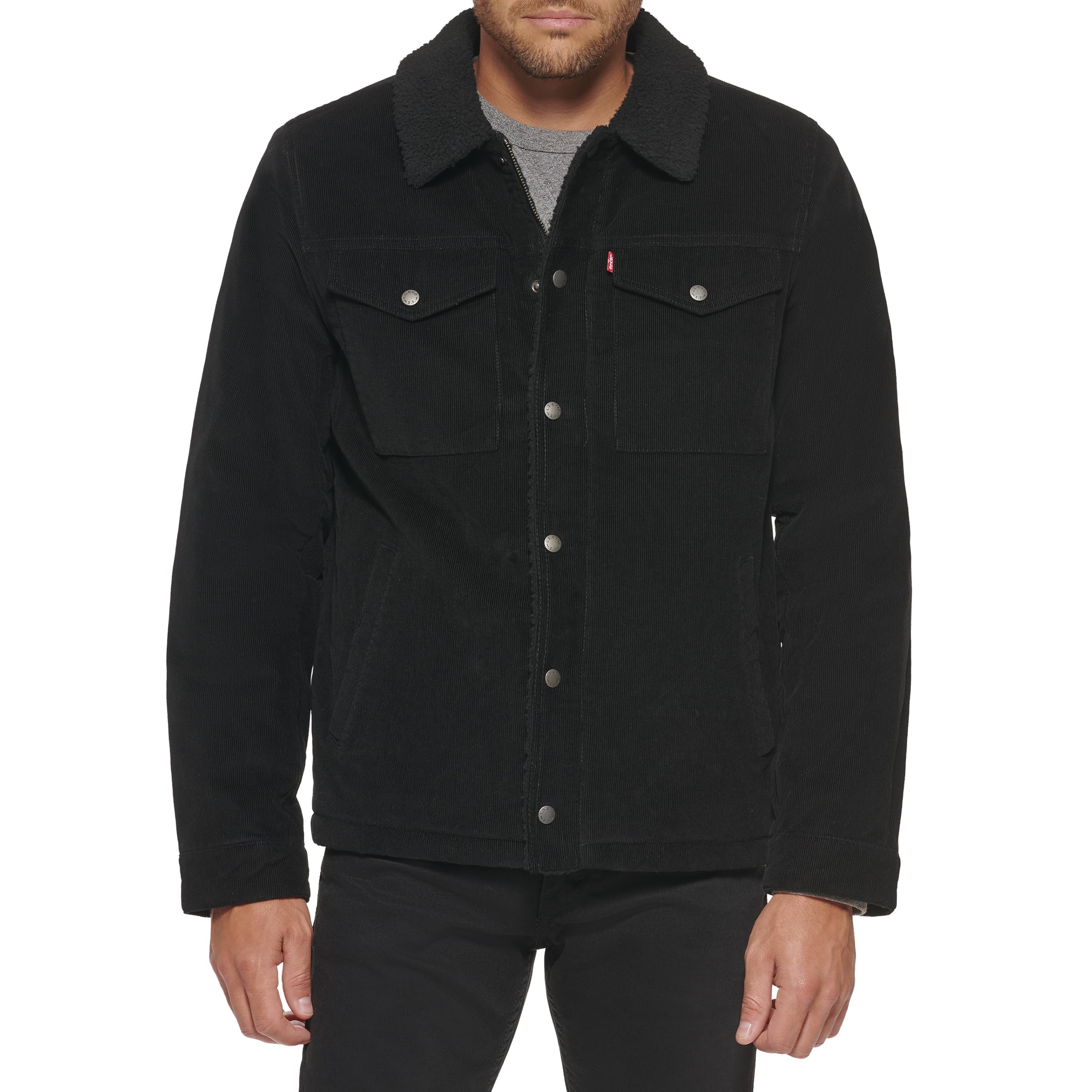 Foto 2 pulgar | Chaqueta Levi's Corduroy Sherpa Trucker Para Hombre, Color Negro, Talla M - Venta Internacional.