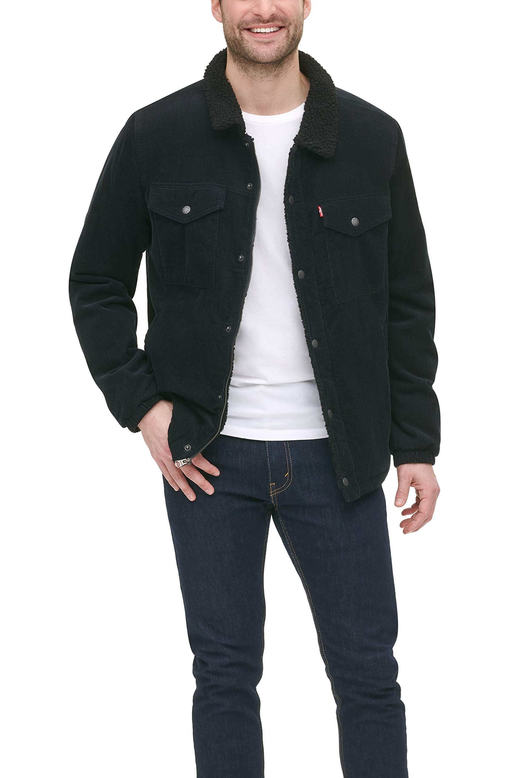 Foto 3 pulgar | Chaqueta Levi's Corduroy Sherpa Trucker Para Hombre, Color Negro, Talla M - Venta Internacional.