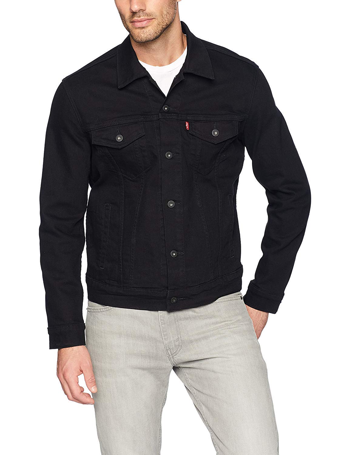 Foto 2 pulgar | Chaqueta Levi's Trucker Larimar/negro/stretch Para Hombre, Talla L - Venta Internacional.