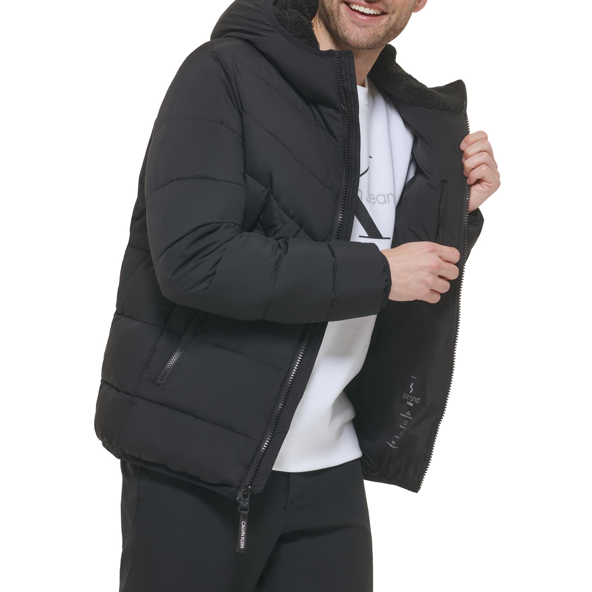 Foto 3 | Abrigo De Invierno Calvin Klein Puffer Stretch Jacket Para Hombre Ebony M - Venta Internacional.