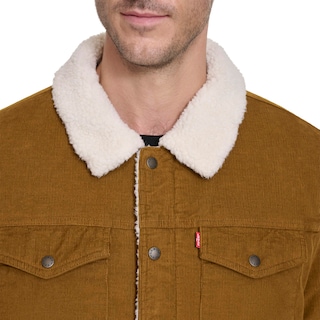 Foto 3 | Chaqueta Levi's Corduroy Sherpa Trucker Para Hombre, Color Marrón, Talla L - Venta Internacional.