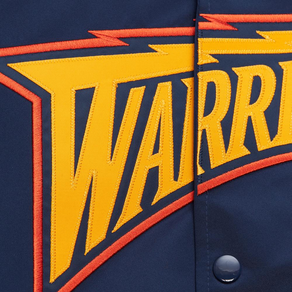 Foto 3 | Chamarra Mitchell & Ness Nba Lightweight Satin Warriors Hombre Azul