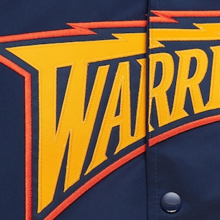 Foto 3 | Chamarra Mitchell & Ness Nba Lightweight Satin Warriors Hombre Azul